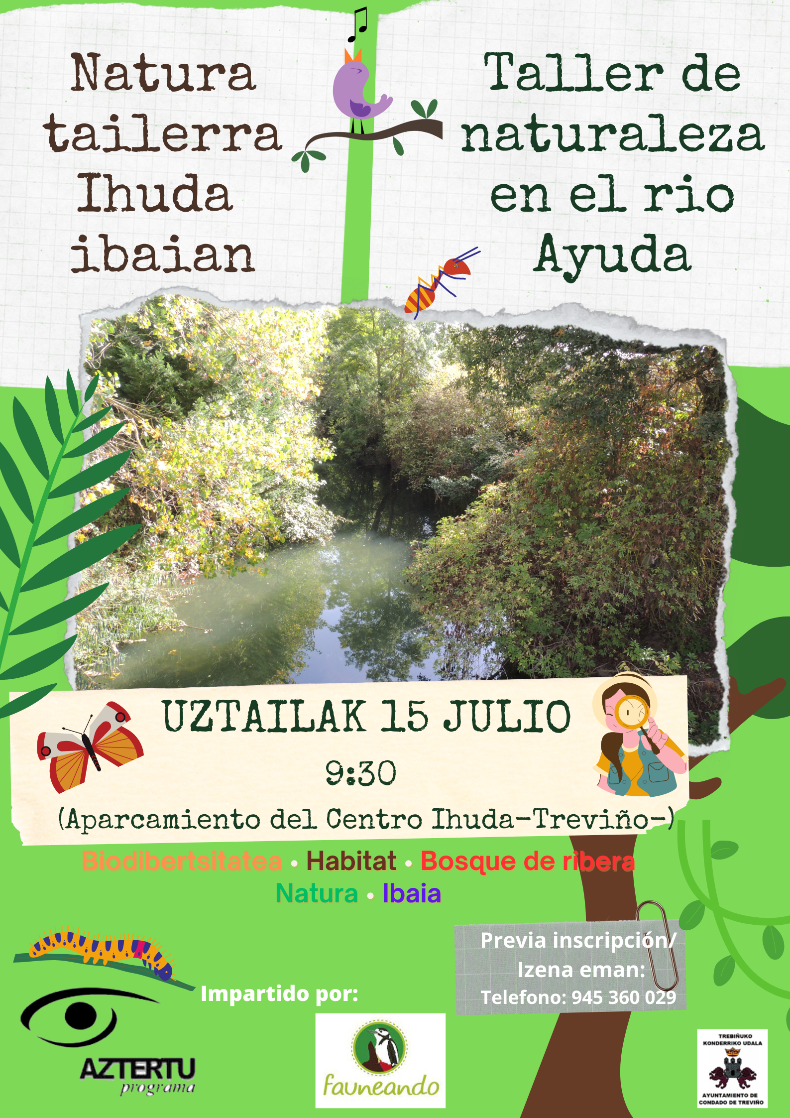 Taller de naturaleza en el rio Ayuda