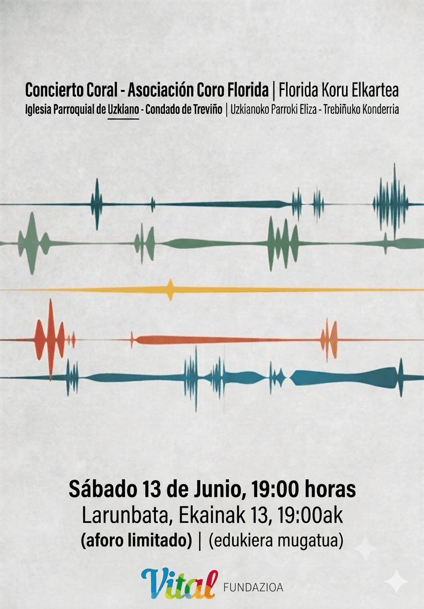 Actuación "CORO FLORIDA" 13 de junio 2026, UZQUIANO / FLORIDA ABESBATZAREN emanaldia, UZKIANON, 2026ko ekainaren 13an.