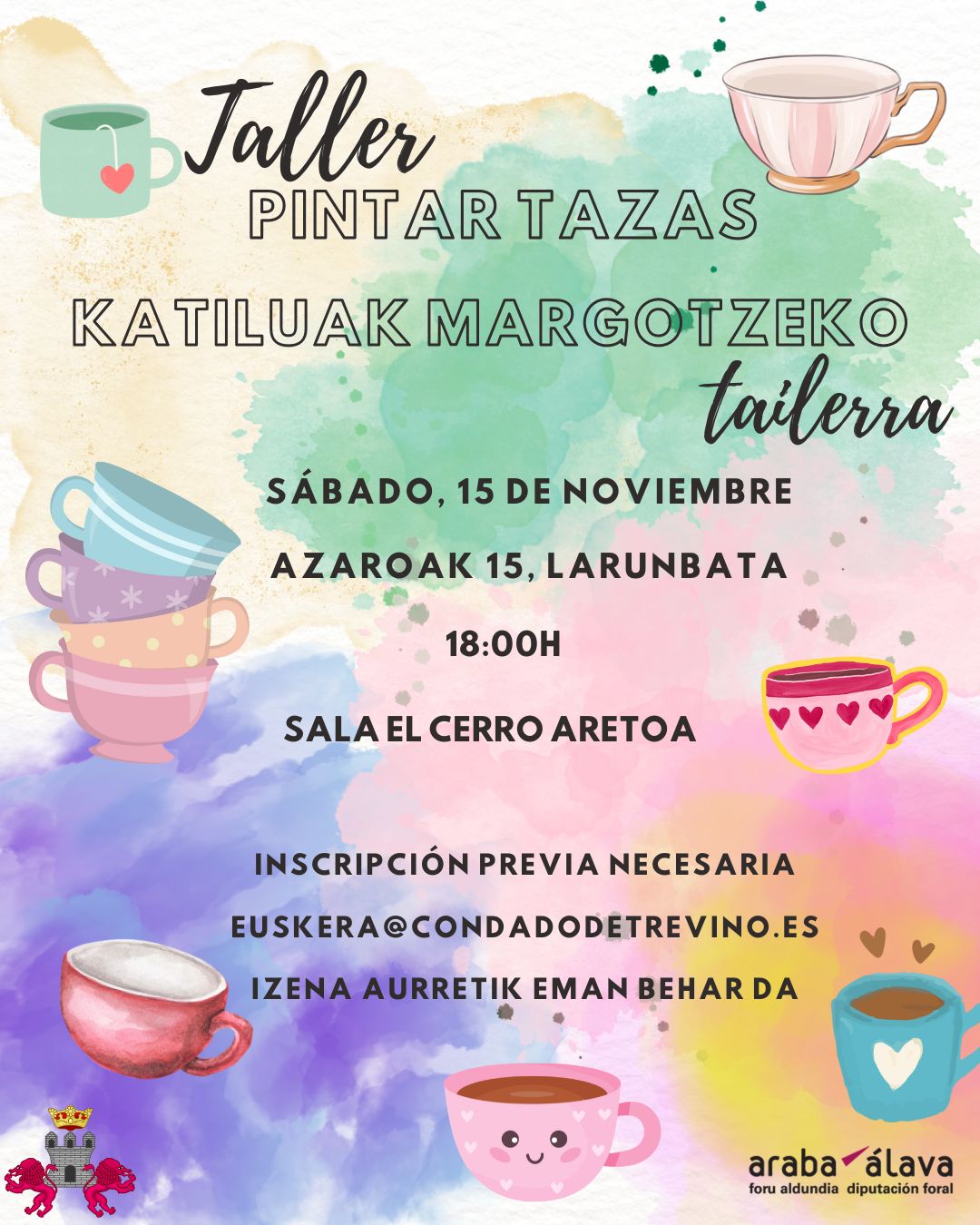 Taller pintar tazas/ Katiluak margotzeko tailerra