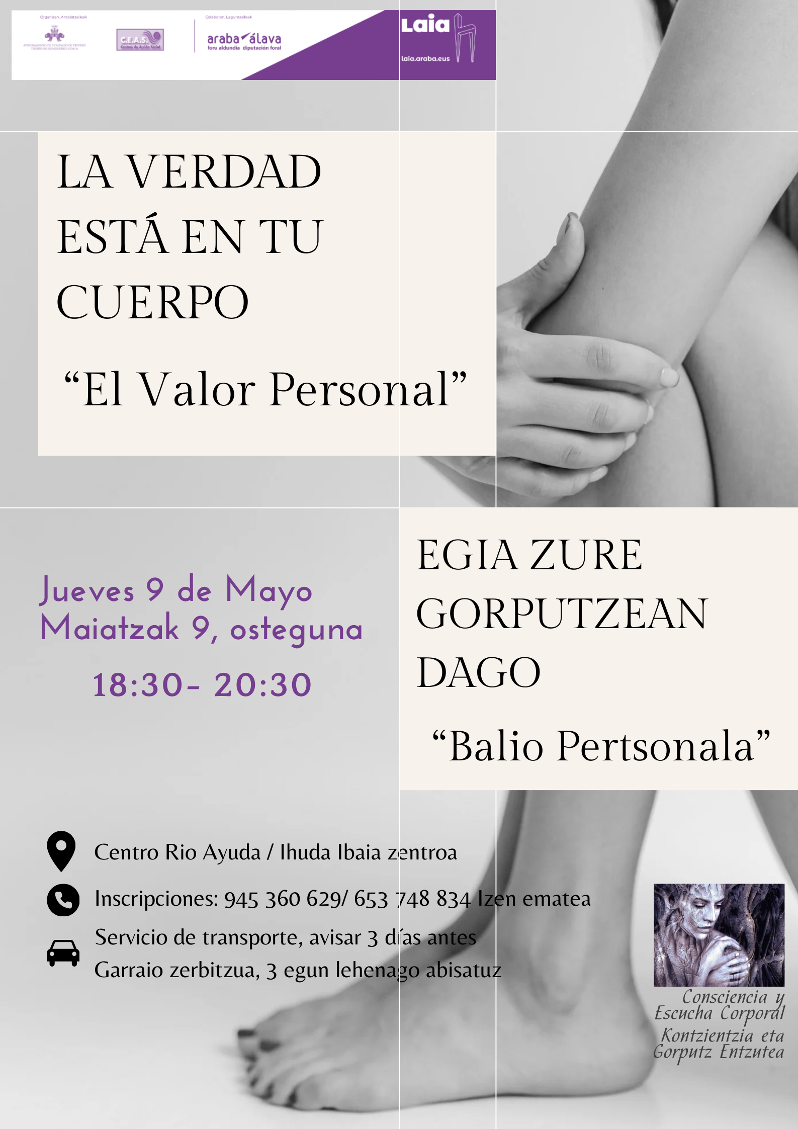 Taller: La verdad está en tu cuerpo "El Valor Personal"/Tailerra: Egia zure gorputzean dago "Balio Pertsonala"