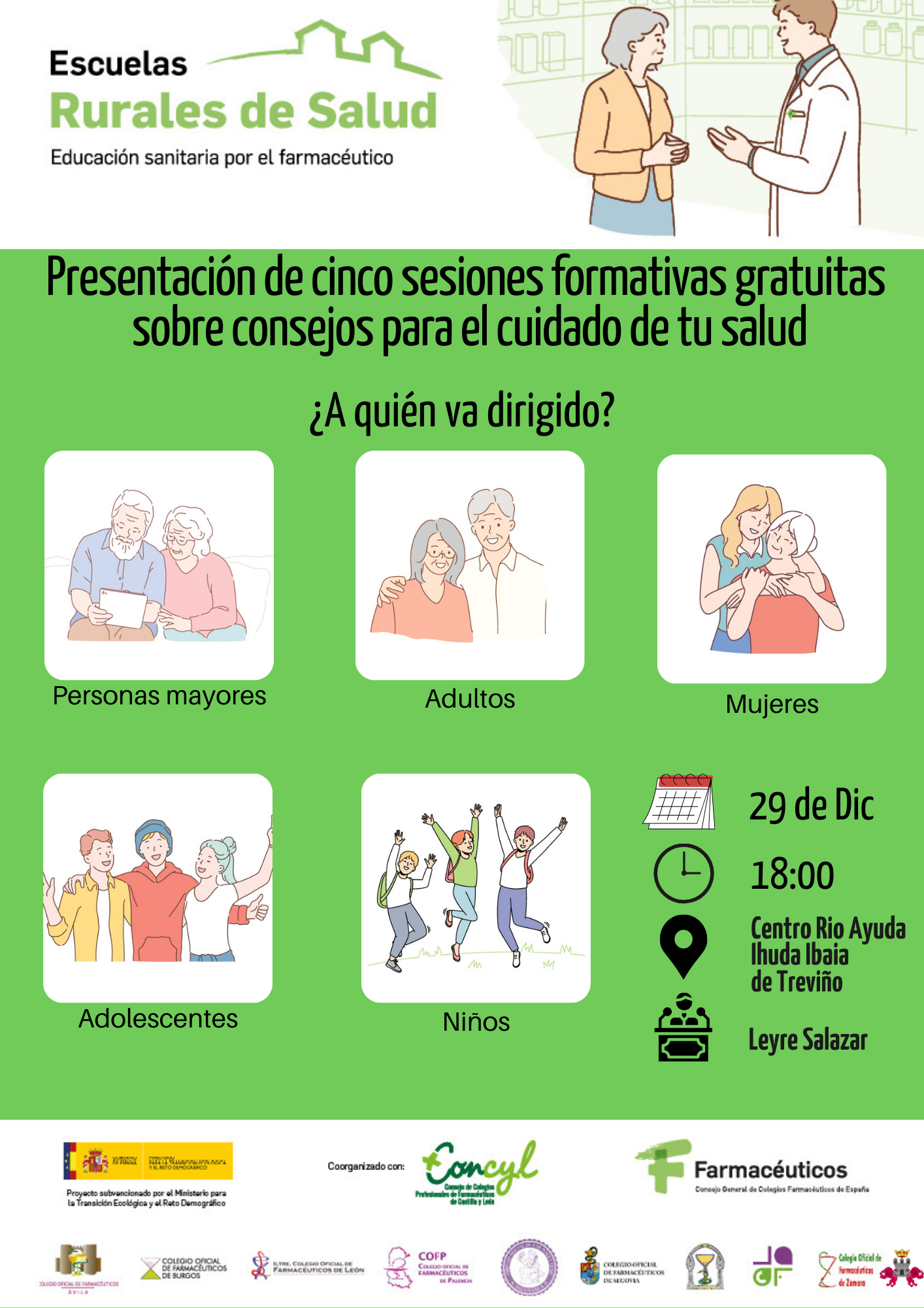 Presentación de cinco sesiones formativas gratuitas sobre el cuidado de la salud