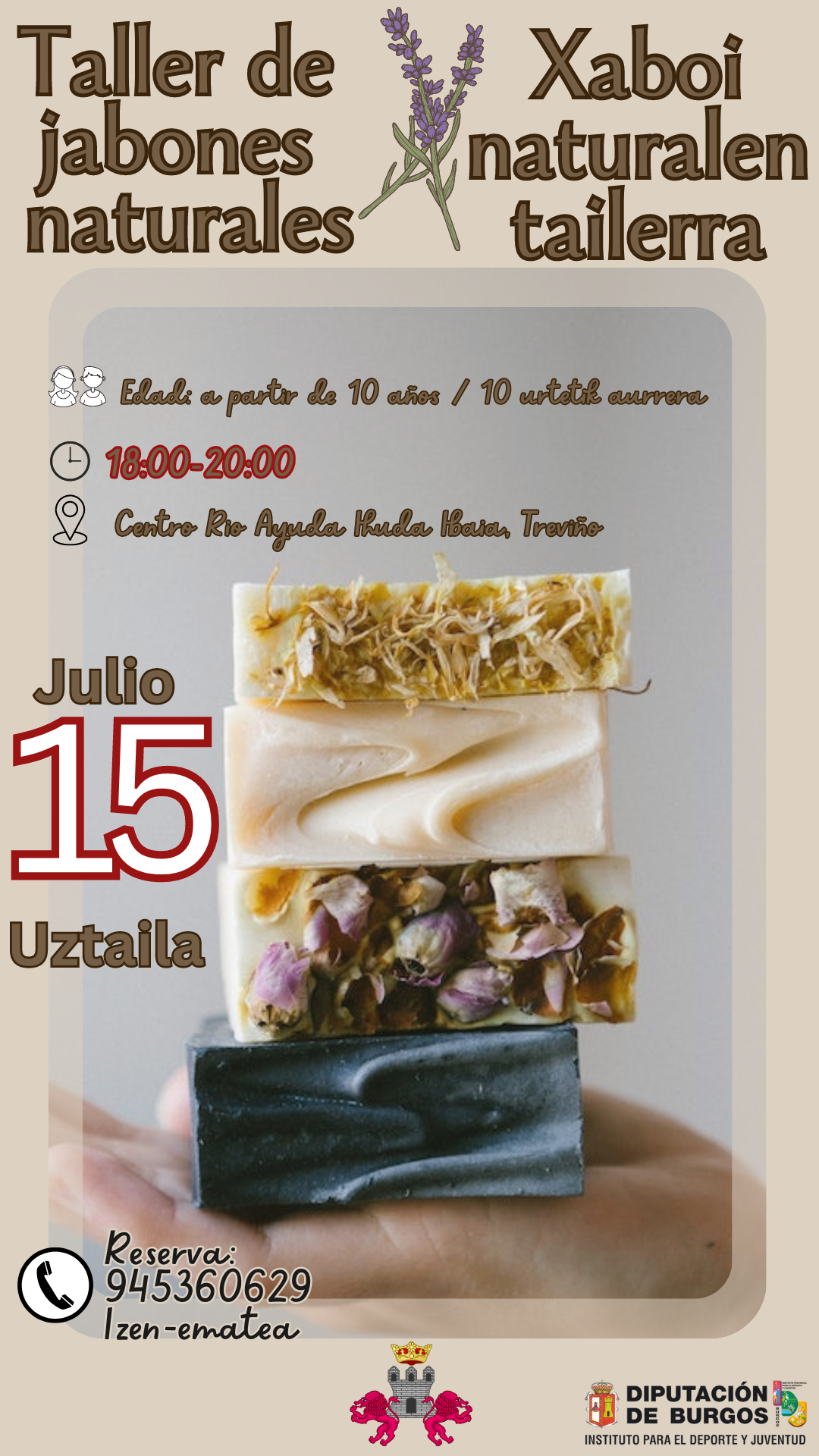Cambio de fecha del Taller de Jabones Naturales/Xaboi naturalen tailerraren data aldaketa