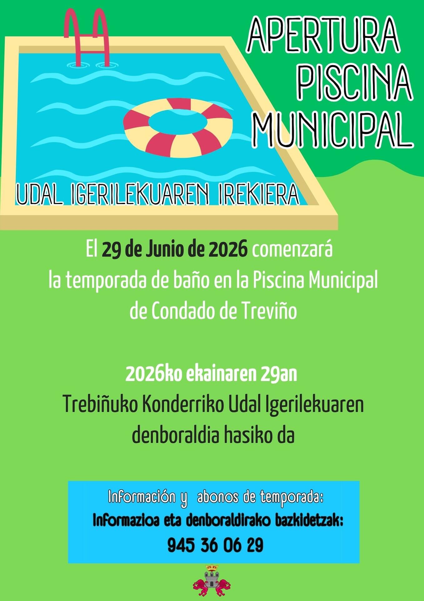 Apertura Piscina Municipal Condado de Treviño/Trebiñuko Konderriko Udaleko Igerilekuaren irekiera