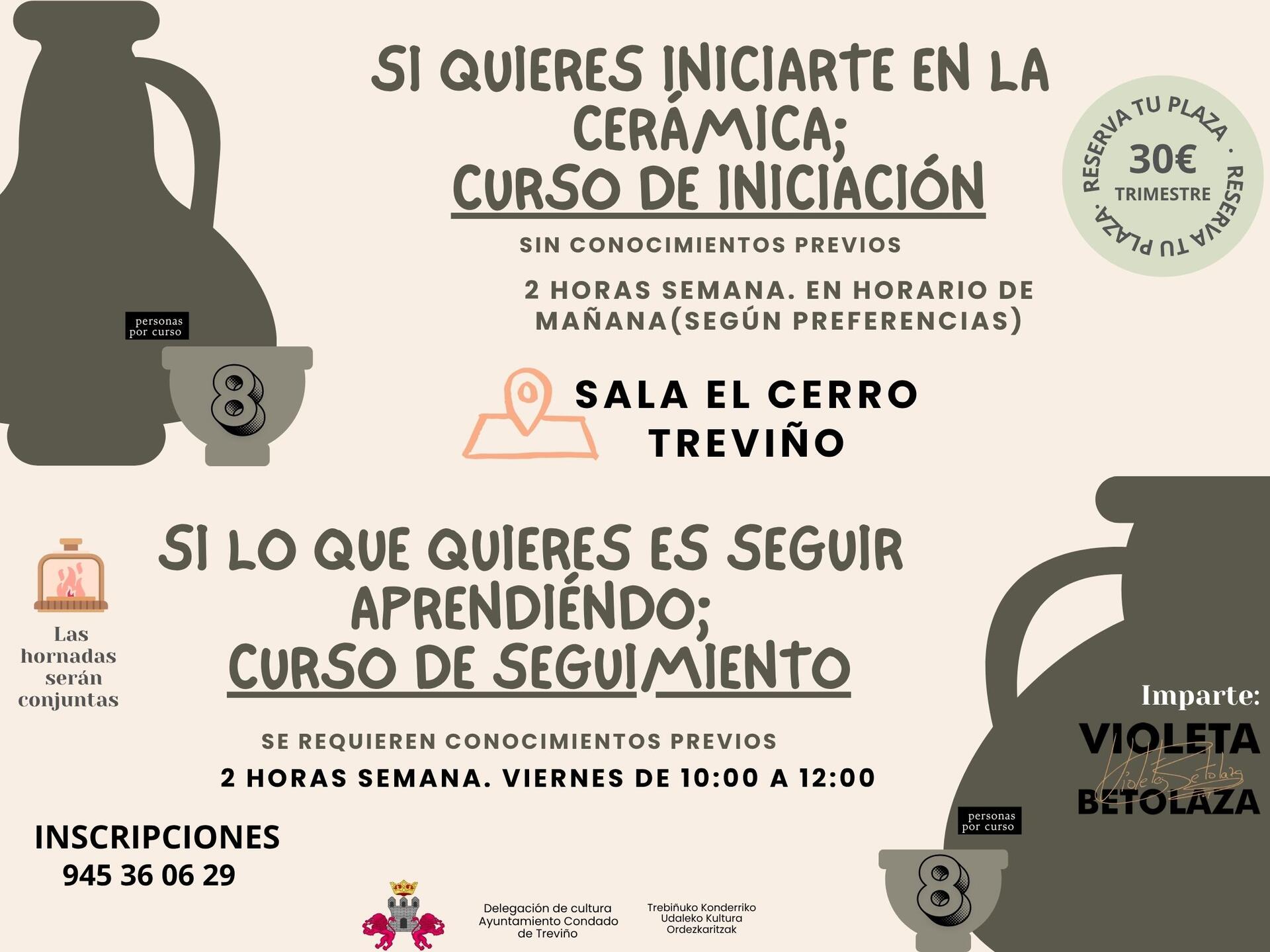 Talleres de Cerámica: Iniciación y de Seguimiento / Zeramika tailerrak: Hasiera eta jarraipena