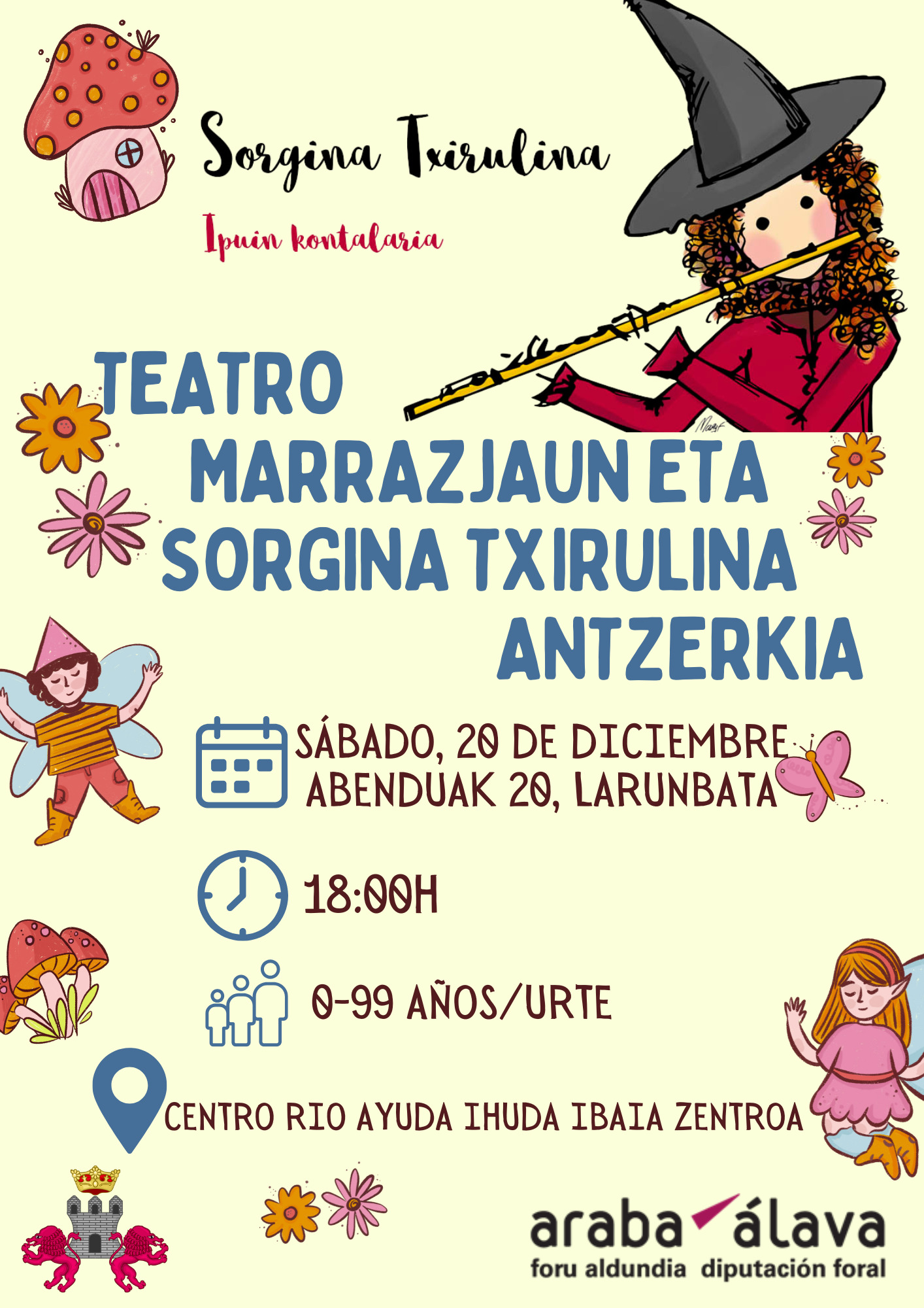 Recordatorio Teatro marrazjaun eta sorgina txirulina antzerkia gogorarazpena